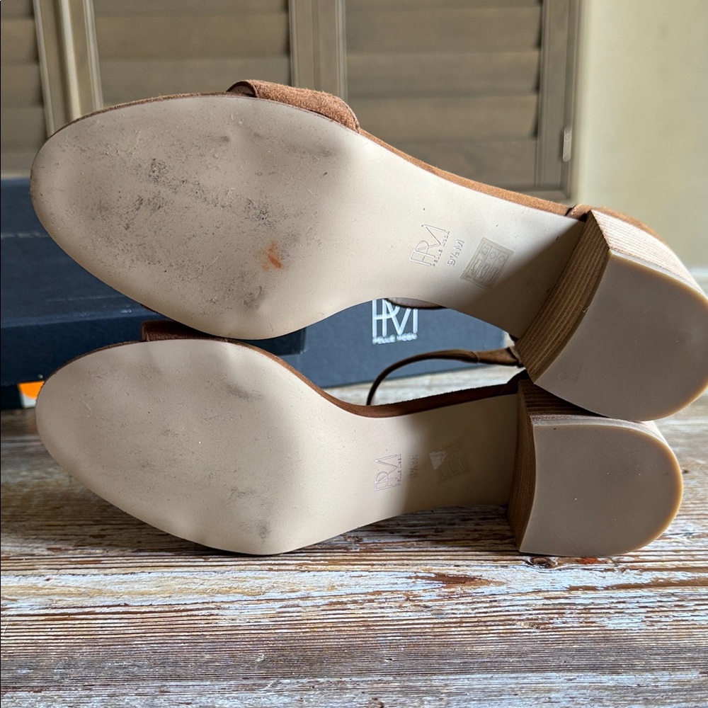 Pelle Moda Tan Suede Block Heels - Picture 8 of 16